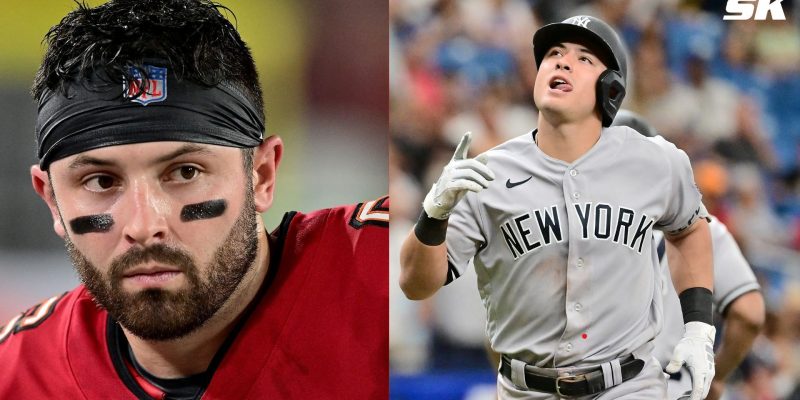 „Das zufälligste Duo in der Geschichte des Sports“ – Fans bekräftigen ihre Liebe zu Anthony Volpe, als der Star der Yankees Bucs QB Baker Mayfield zum Hockeyspiel begleitet