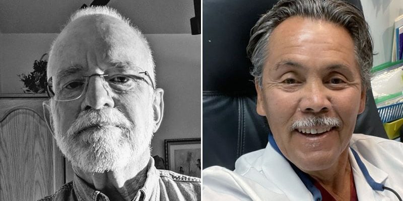 Zwei Ärzte bekämpfen einen Schützen, während sie sein Opfer retten